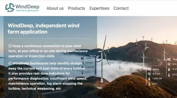 Software and design of wind farm applications with AI and data integration